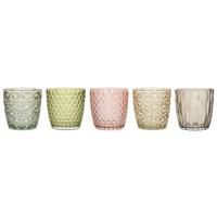 Stojan na čajové sviečky Julia, 9/9cm - oranžová/pink, sklo (9/9cm) - Modern Living
