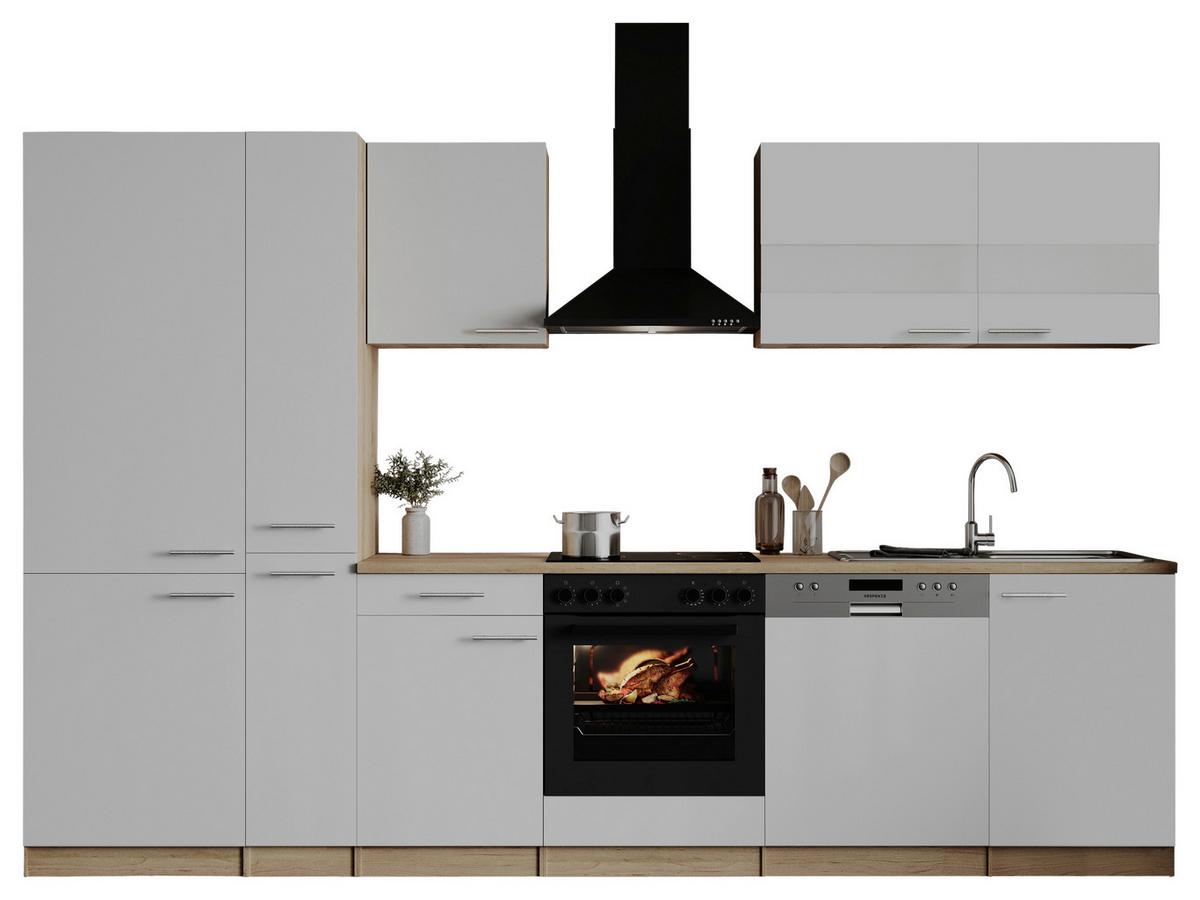 Küchenblock Merle Weiß/Eichefarben B: 310cm - Eichefarben/Weiß, Basics, Holzwerkstoff (310cm) - Respekta