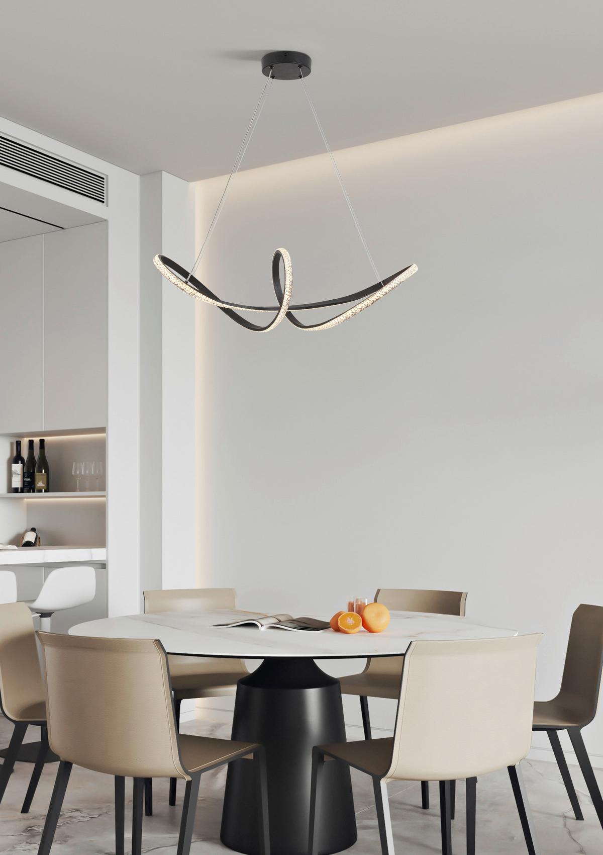 ZÁVESNÉ LED SVIETIDLO HIT - čierna, Modern, kov/plast (74/22/120cm) - Modern Living