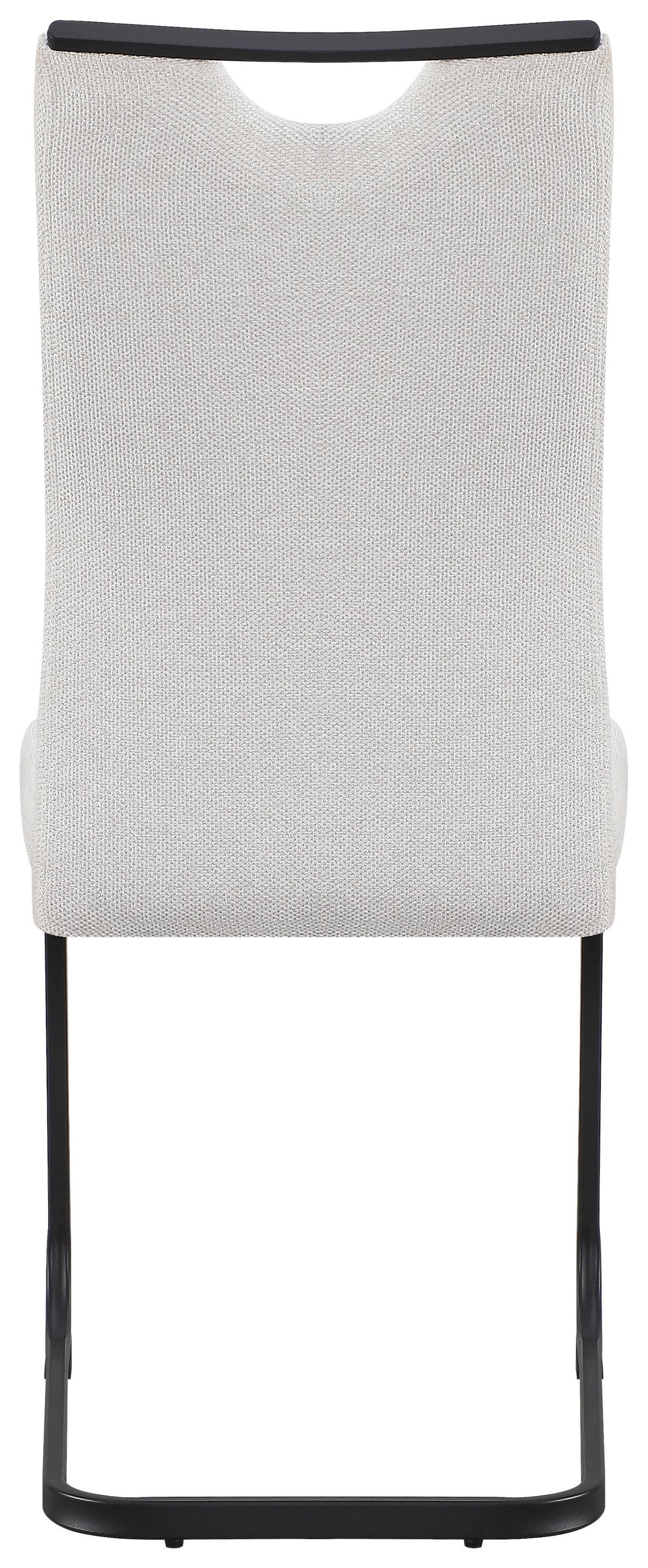 Schwingstuhl Maya Webstoff beige, B: 58cm - Beige/Schwarz, Trend, Textil/Metall (58/98/43cm)