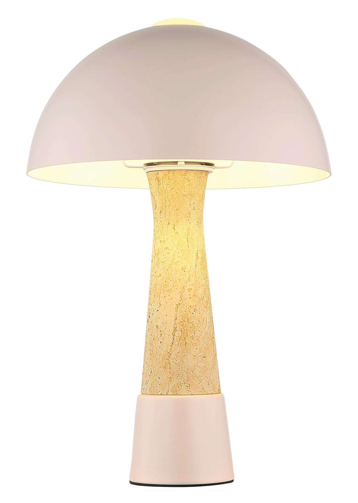 Tischleuchte Exkl. 1xe27, 40w - Champagner/Beige, Design, Kunststoff/Metall (25/36,5cm) - Globo