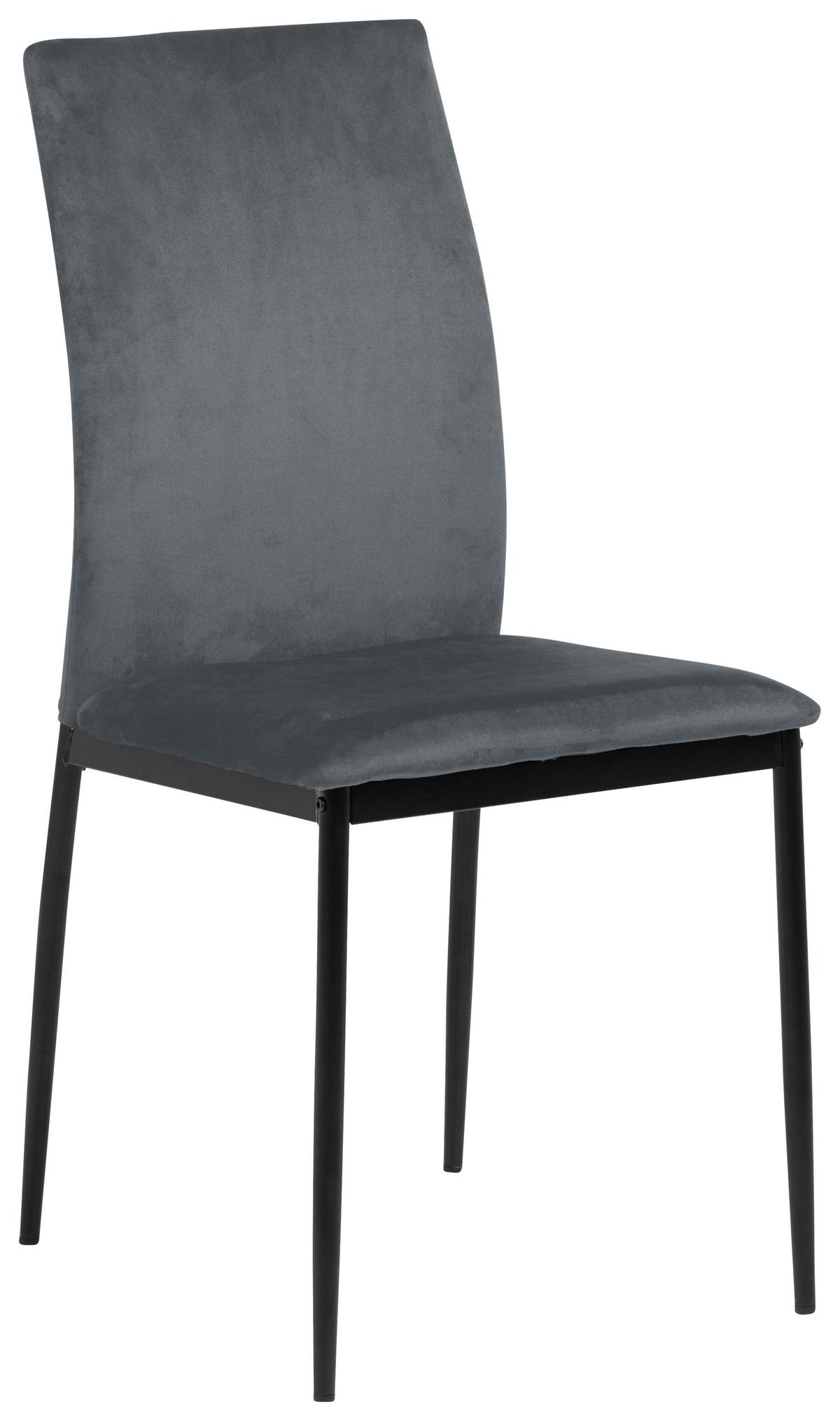 Jedálenská stolička DEMINA - čierna/tmavosivá, Konventionell, kov/textil (43,5/92/53cm) - MID.YOU