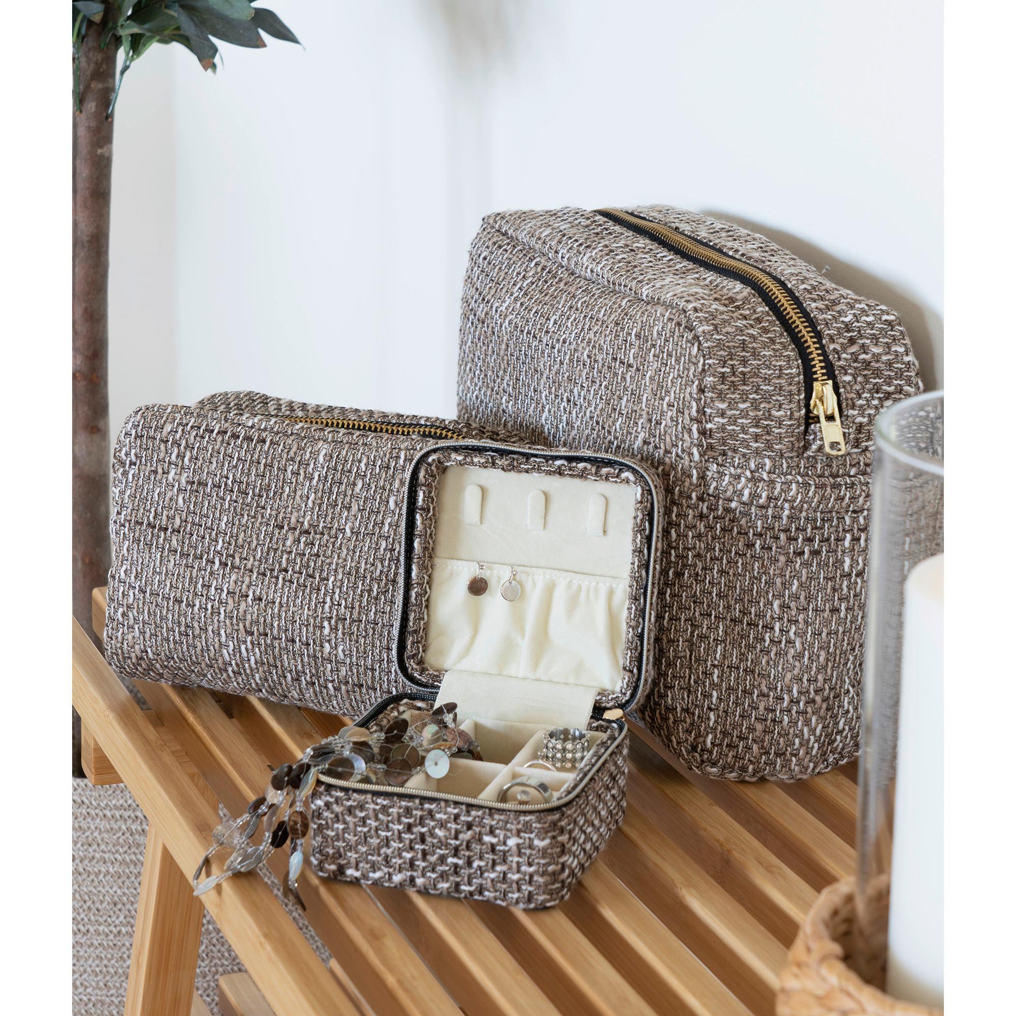 Kosmetiktaschenset Safi Braun 2-teilig - Braun, Design, Kunststoff