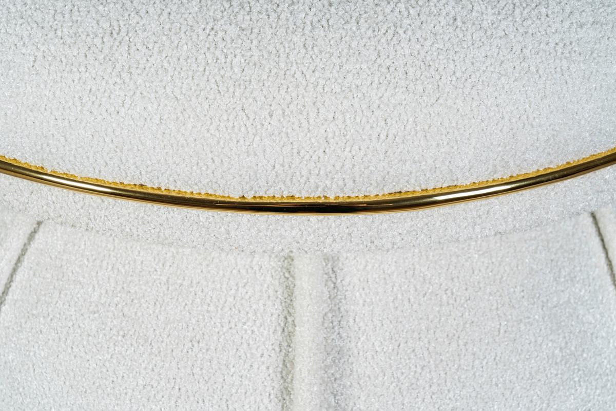 Hocker Corin 135 Goldfarben/Weiß D: 51,5 cm - Goldfarben/Weiß, Design, Textil (51,5/55cm) - Kayoom