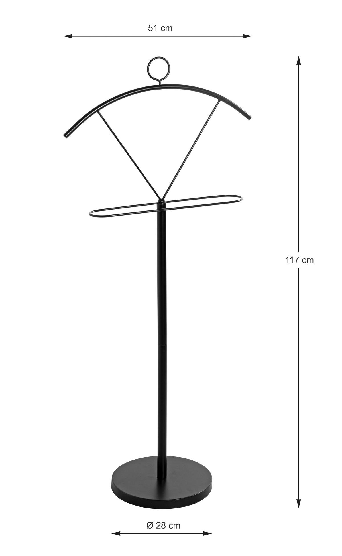 Němý sluha VANESSA černa - černá, Basics, kov (51/117/28cm)