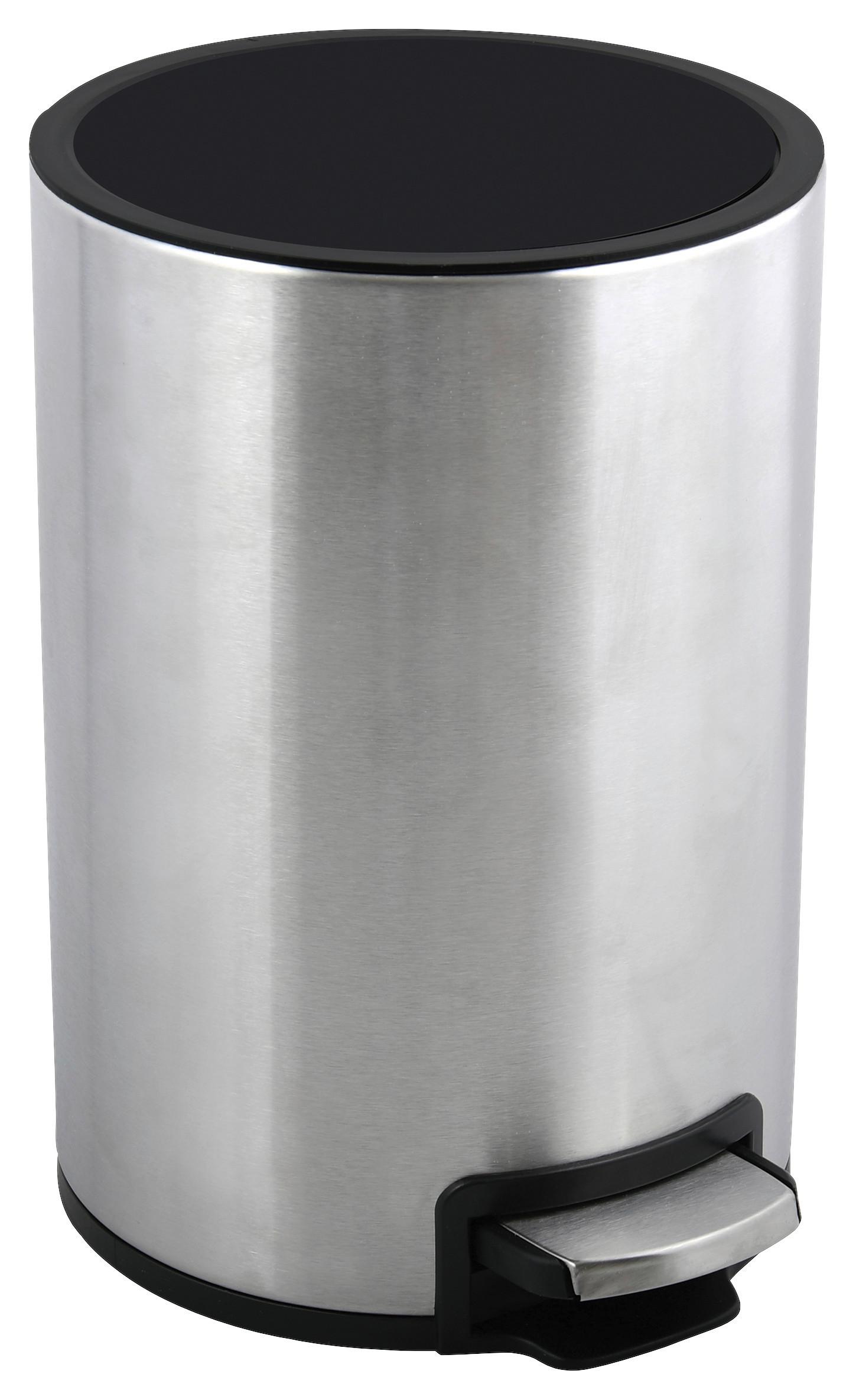 TRETEIMER RIKU - Chromfarben/Schwarz, KONVENTIONELL, Kunststoff/Metall (20/25/30cm) - Spirella
