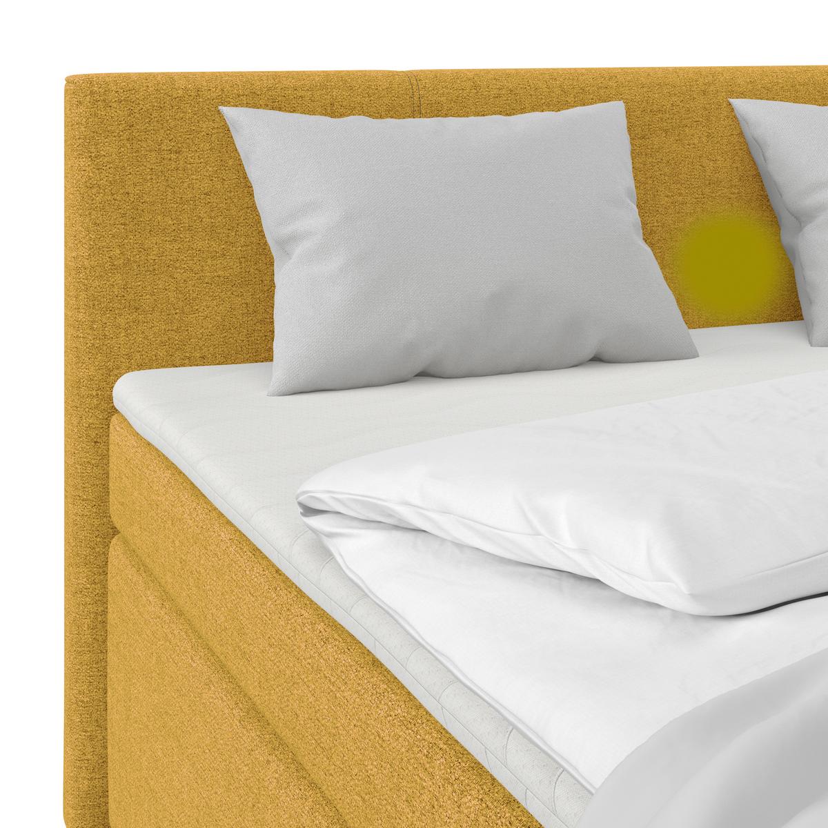 Boxspringbett Mira I Nordic, Lf: 160x200 Cm - Goldfarben/Alufarben, Basics, Textil (160/200cm)