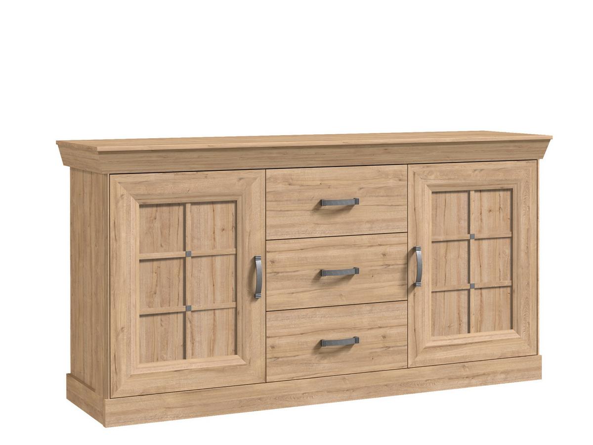 KOMODA CANNES - farba zinku/čierna, Romantik / Landhaus, kov/kompozitné drevo (174/90/47cm)