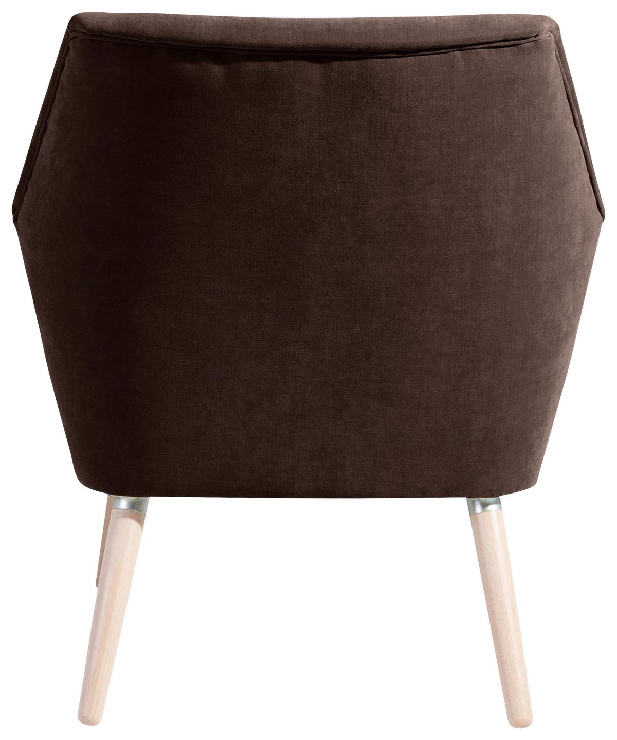 Polstersessel Mit Armlehnen Alegro Velours Braun - Buchefarben/Braun, Design, Textil (67/81/71cm) - Max Winzer