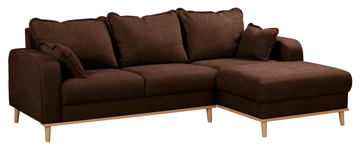 Ecksofa Beata Braun S: 230x150 cm - Wengefarben/Braun, Design, Textil (230/150cm) - Livetastic