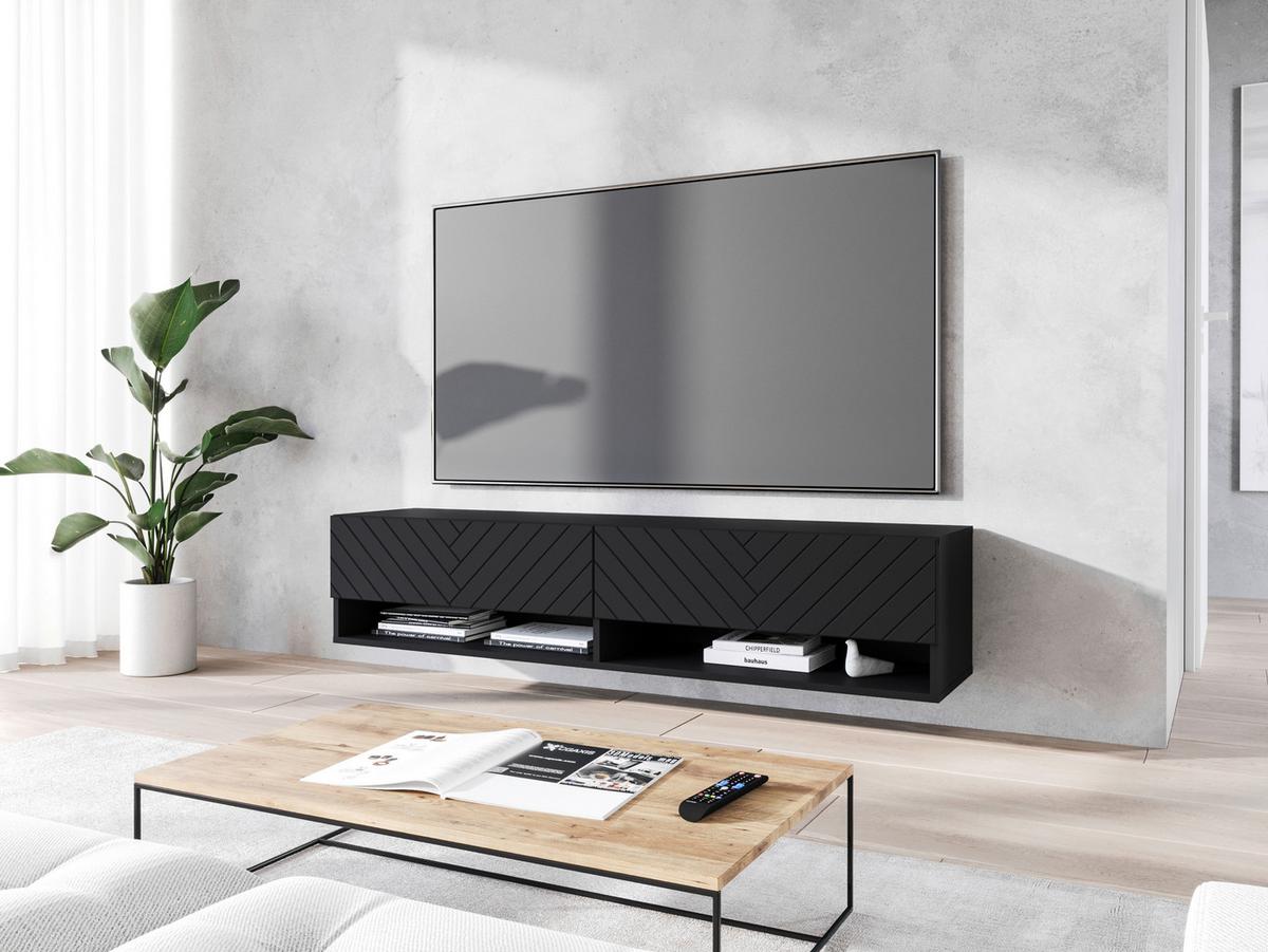 Nízká komoda LOWA 140cm - šedá/černá, Basics, kompozitní dřevo/plast (140/30/31cm) - P & B