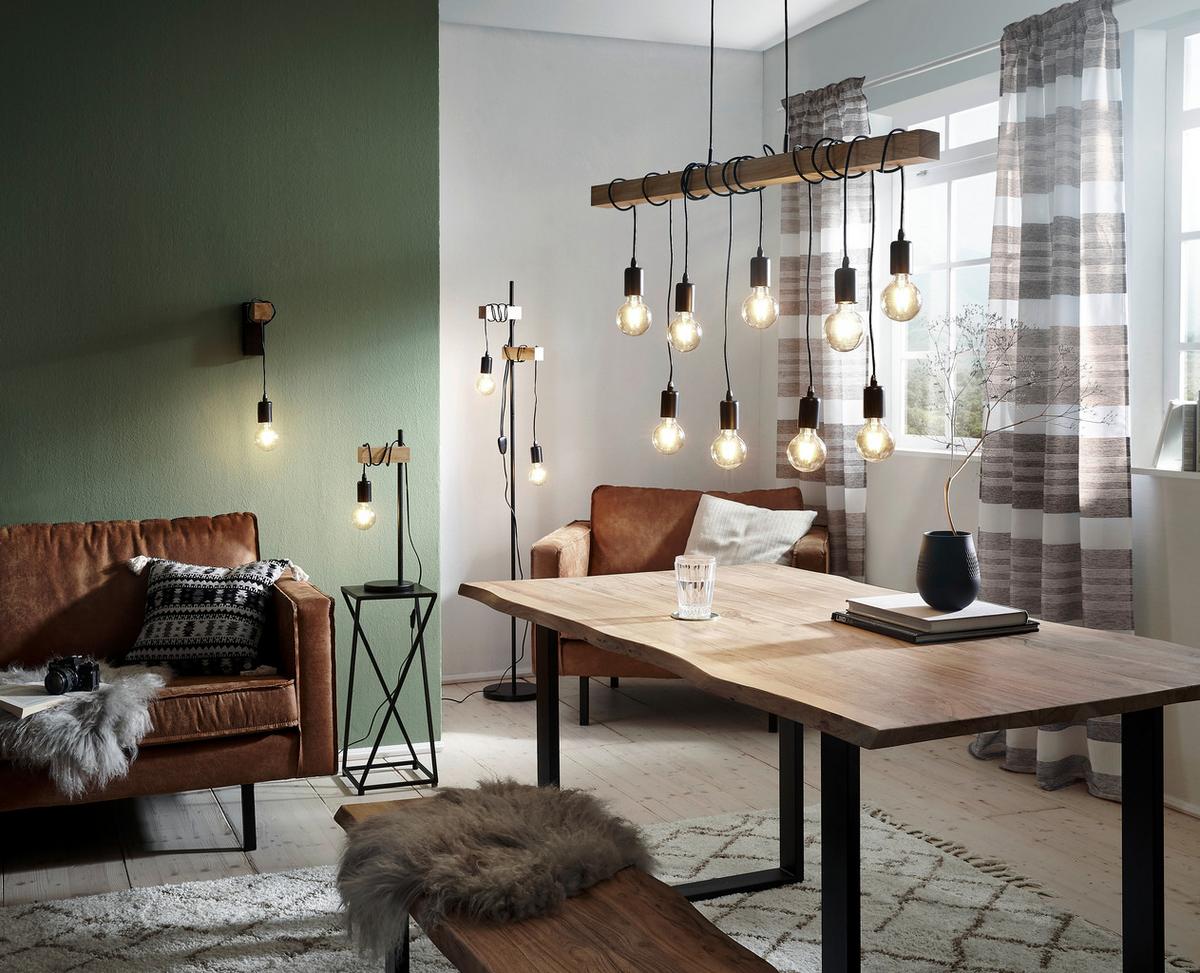 STOLNÍ LAMPA TOWNSHEND - černá/hnědá, Konvenční, kov/dřevo (15,5/50cm) - Eglo