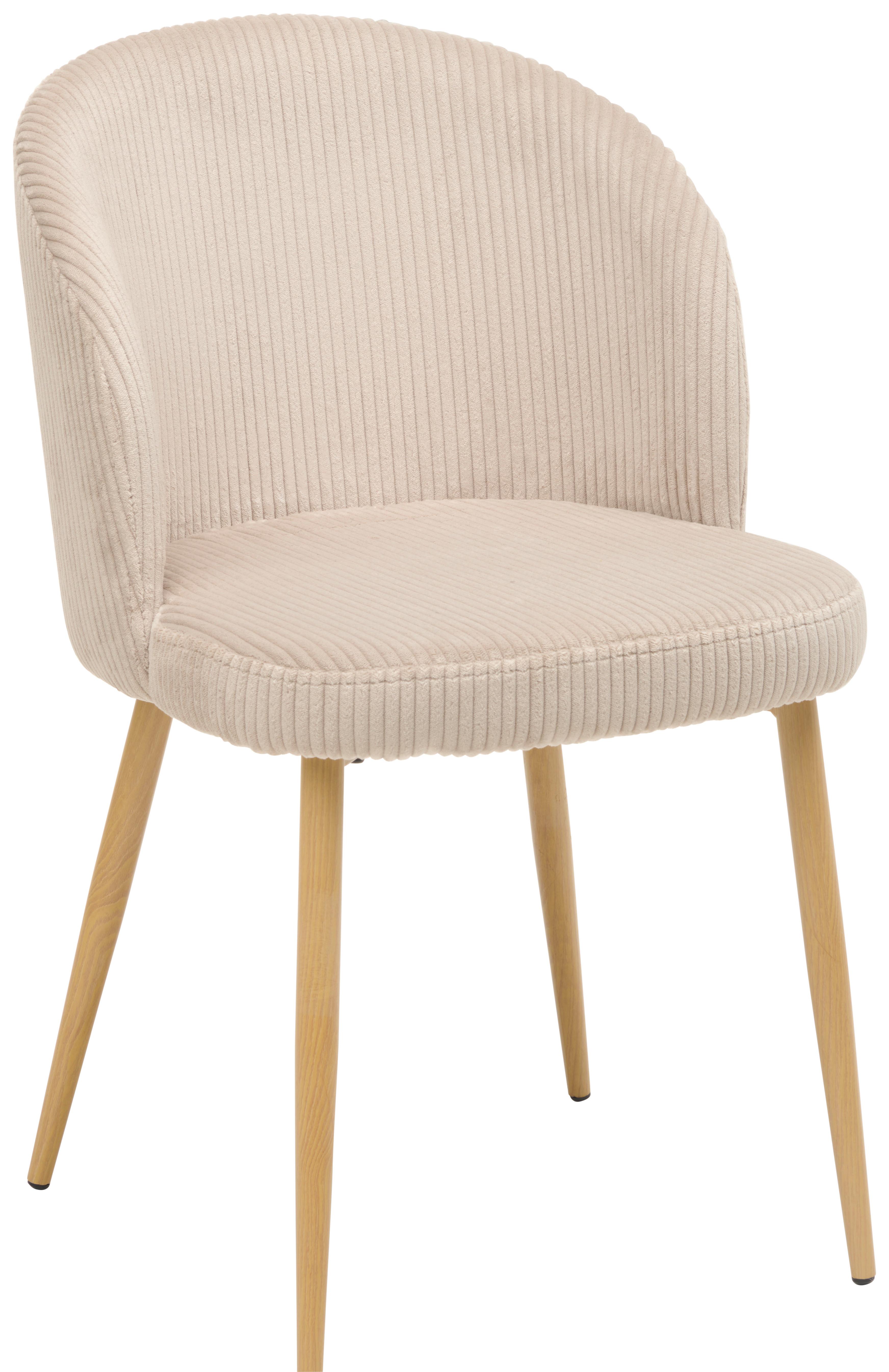 Vierfußstuhl Feri Webstoff Beige, B: 49 Cm - Beige/Naturfarben, KONVENTIONELL, Textil/Metall (49/78/58cm) - MID.YOU