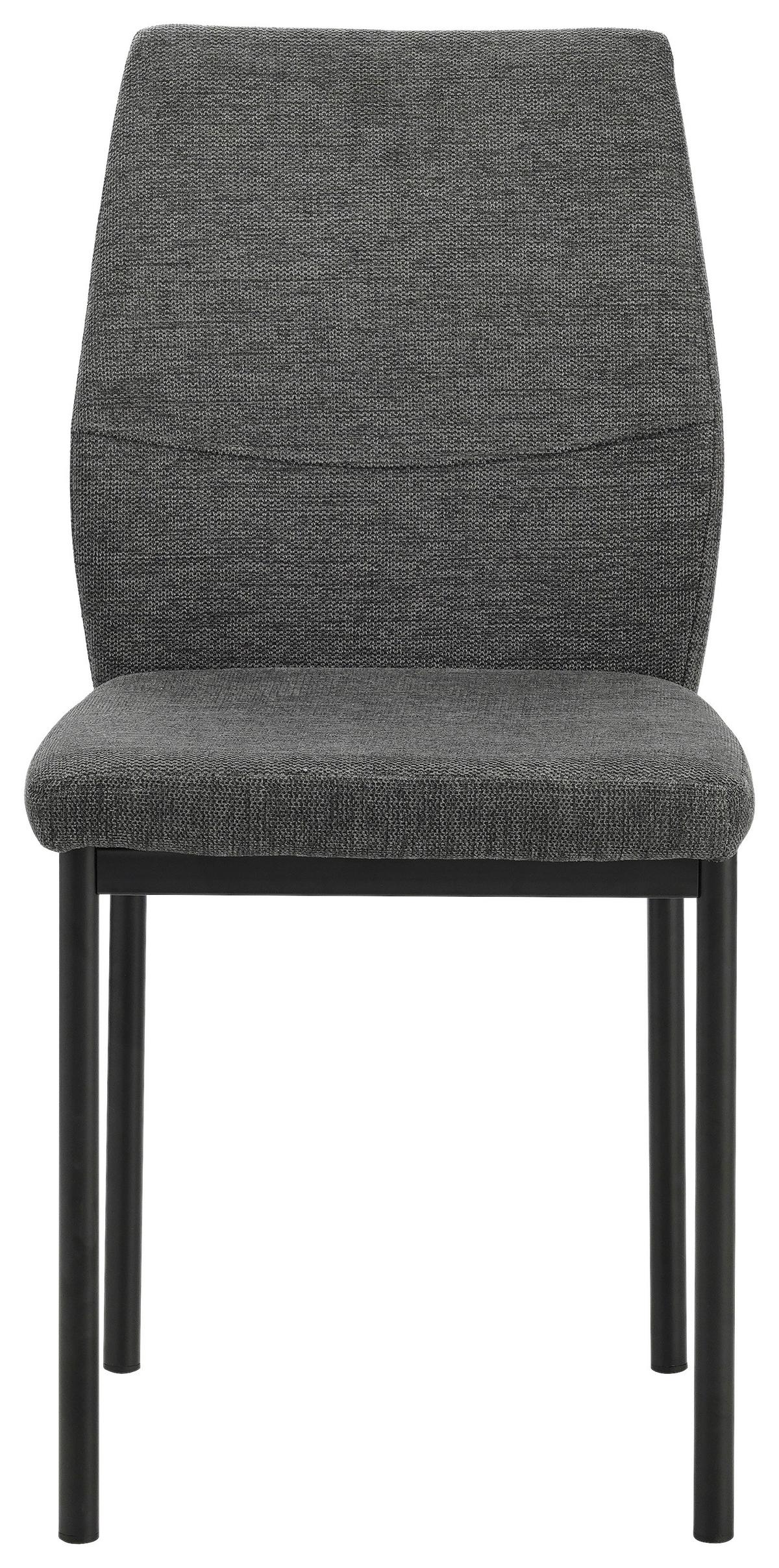 Stuhl Stella Anthrazit Gepolstert - Anthrazit/Schwarz, MODERN, Textil/Metall (44/90/56cm) - P & B