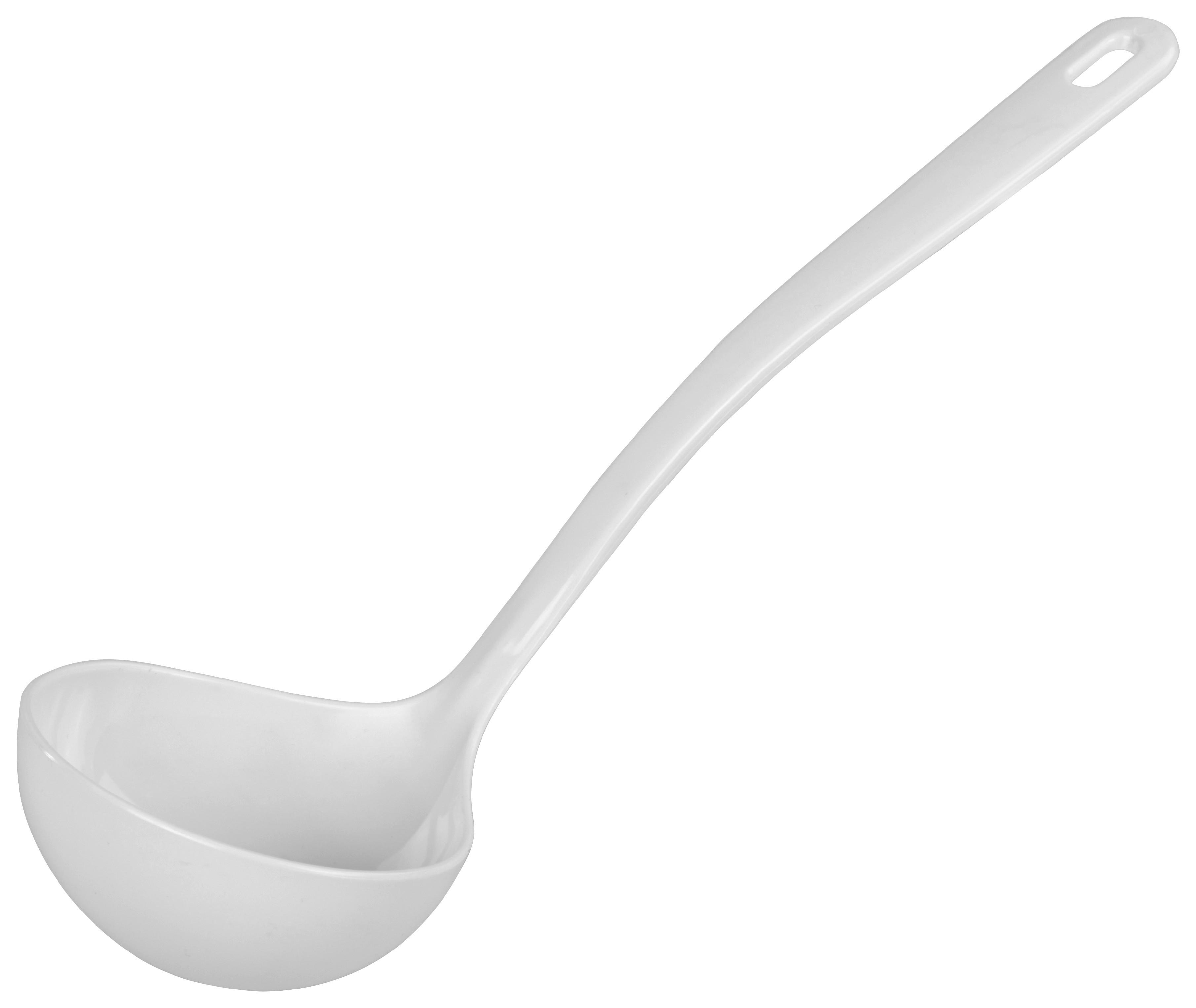 Schöpflöffel aus Kunststoff Uwe L: ca. 20 cm - Weiß, KONVENTIONELL, Kunststoff (6/20.3cm)