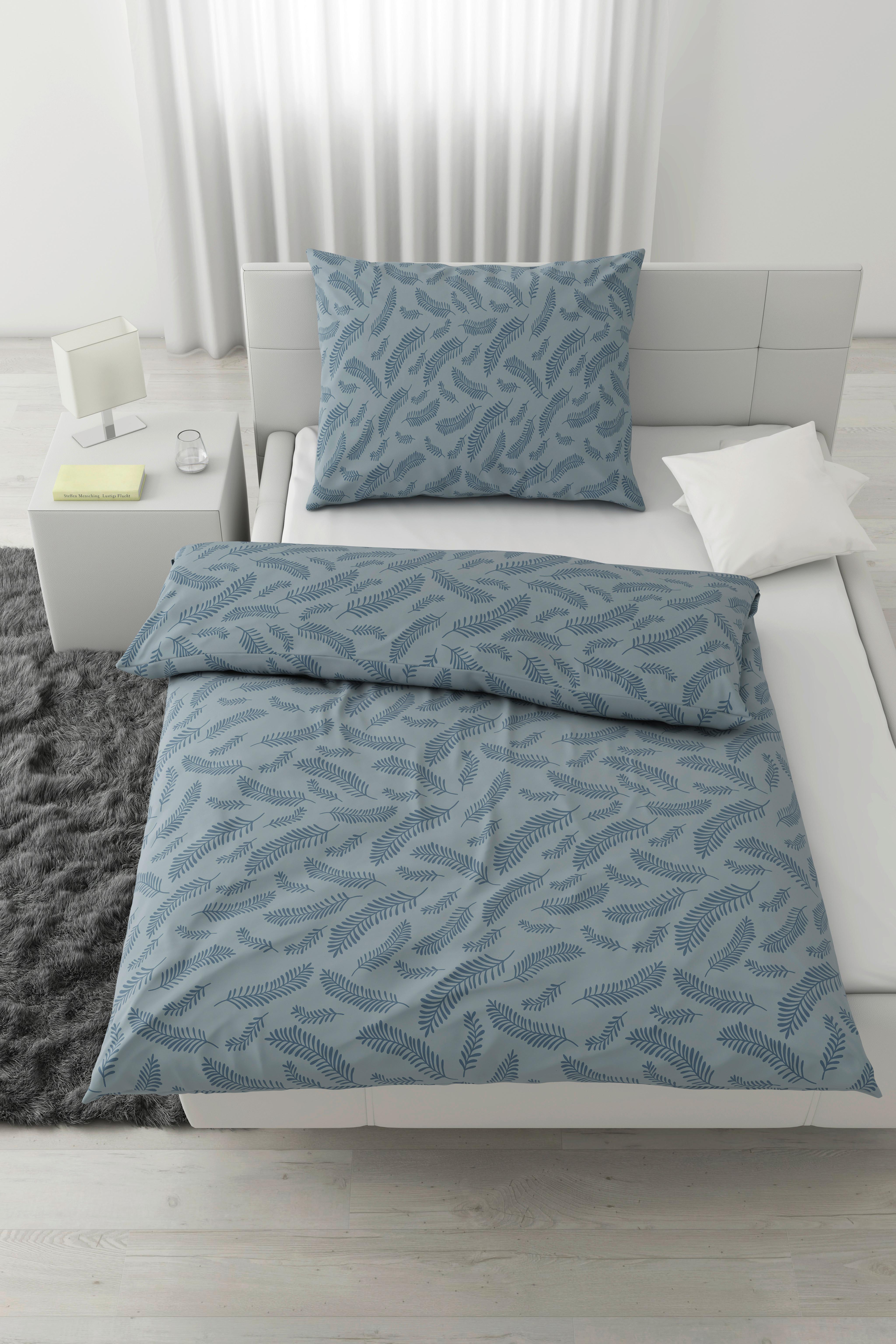 Povlečení Ferns, 70/90 140/200cm - modrá, Moderní, textil (140/200cm) - Mömax