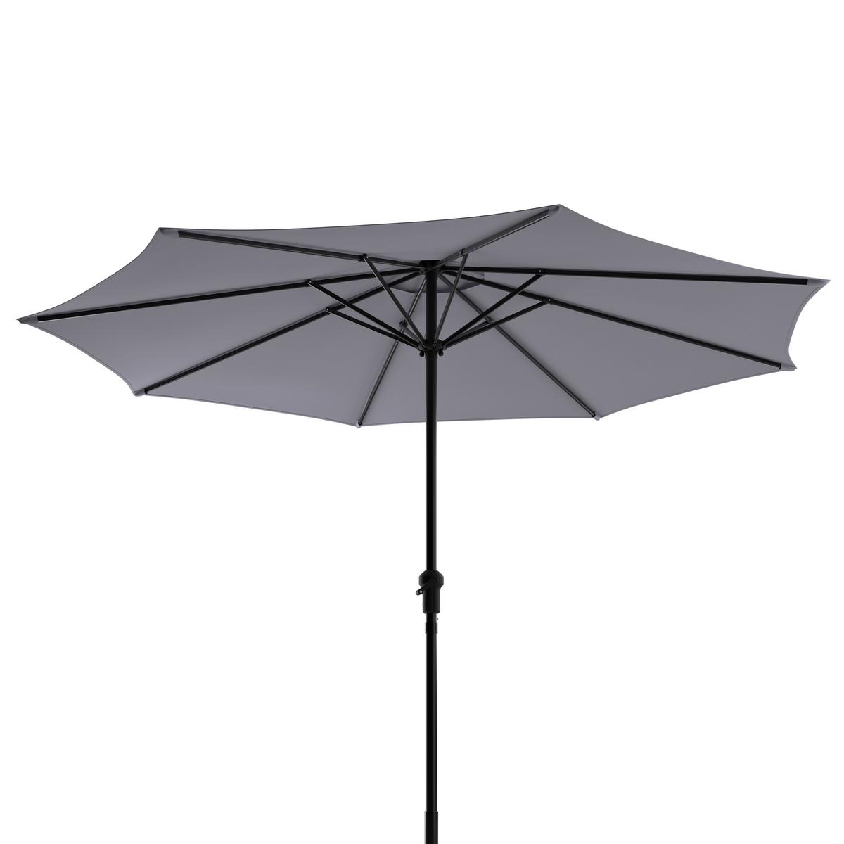 Sonnenschirm Kos D: 234 cm UV-Beständig dunkelgrau - Dunkelgrau/Hellgrau, MODERN, Textil/Metall (234cm) - Beldano