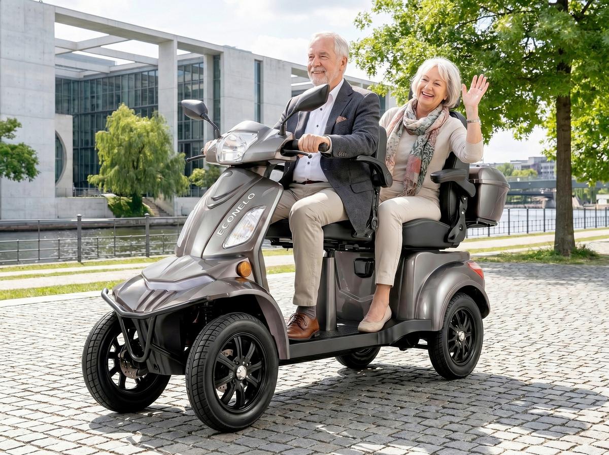E-Seniorenmobil VISTAQ1L Blei-Akku, 4-Rad, 1000W - Grau, Basics, Metall (165/80/110cm)