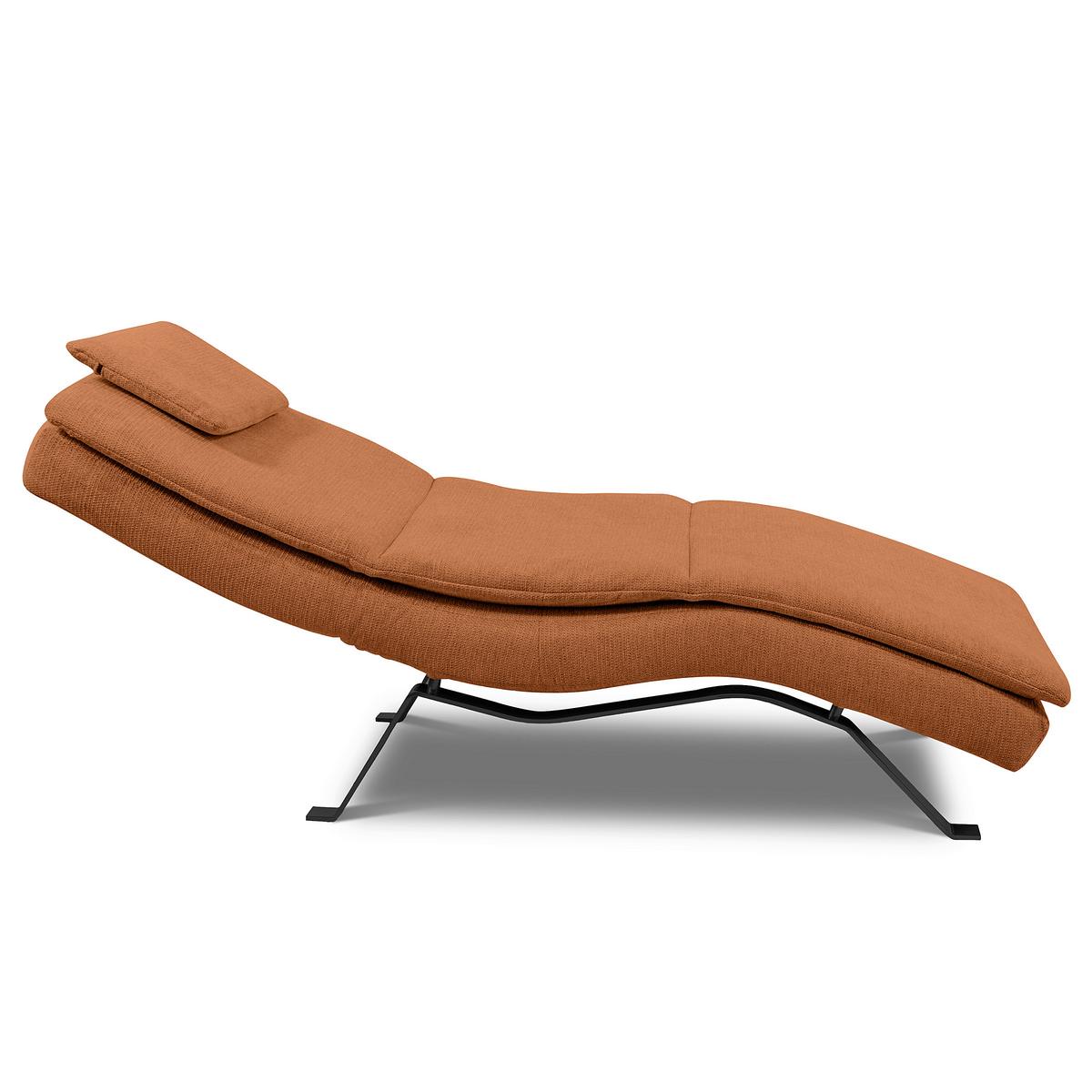 RELAXLIEGE Rostfarben, B: 65 cm - Rostfarben/Schwarz, Design, Leder (65/95/171cm) - Celina Home