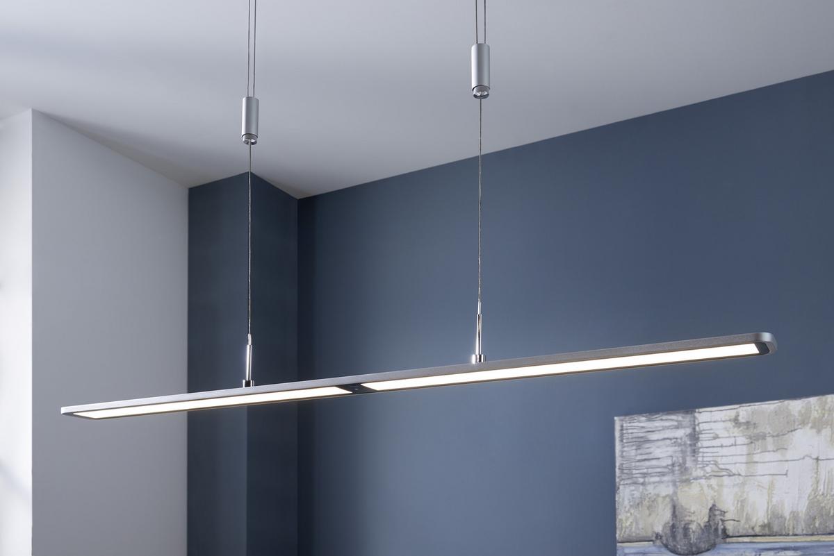 LED-Hängeleuchte Nika Alufarben B: 7 cm - Alufarben, Trend, Metall (100/7/160cm) - Paul Neuhaus