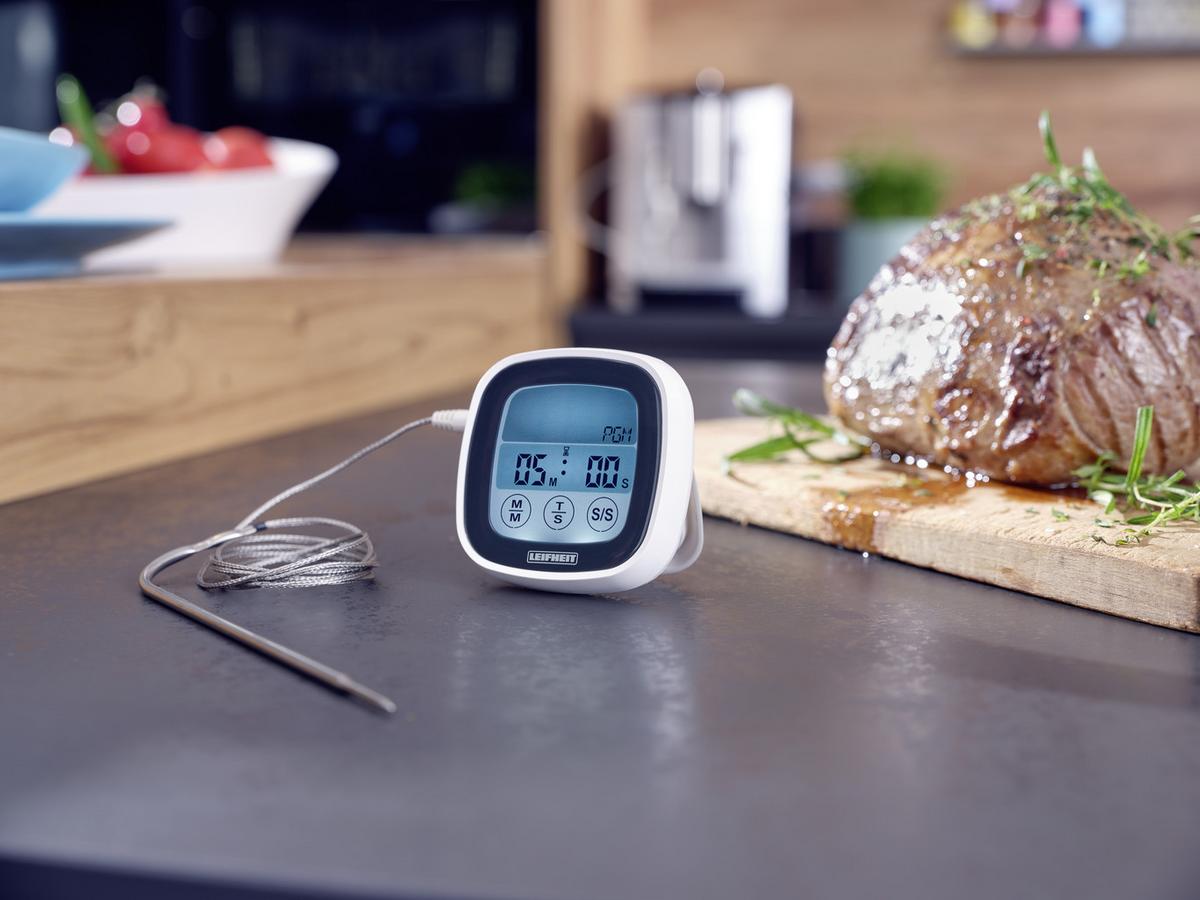Bratenthermometer Metall Jamie Mit 5 Garstufen - Weiß, Basics, Kunststoff/Metall (3,8/2,15/8,3cm) - Leifheit
