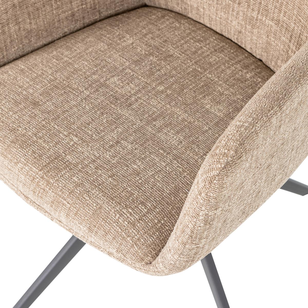 ARMLEHNSTUHL Grant Sandfarben B: 61cm - Sandfarben/Schwarz, MODERN, Textil/Metall (61/88/63cm) - Livetastic