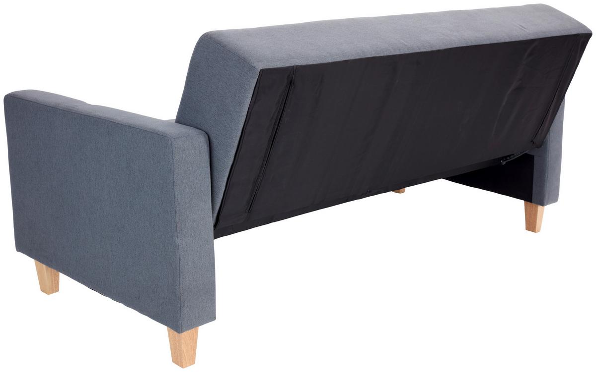 3-sitzer-sofa Mit Schlaffunktion Levi Grau - Naturfarben/Grau, MODERN, Holz/Textil (208/85/88cm) - Ondega