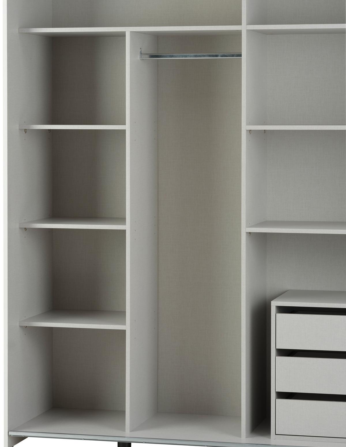 Inneneinteilung Time Grauweiß, BxHxT: 83x144x41 cm - Grauweiß, Basics, Holzwerkstoff/Metall (83/144/41cm)