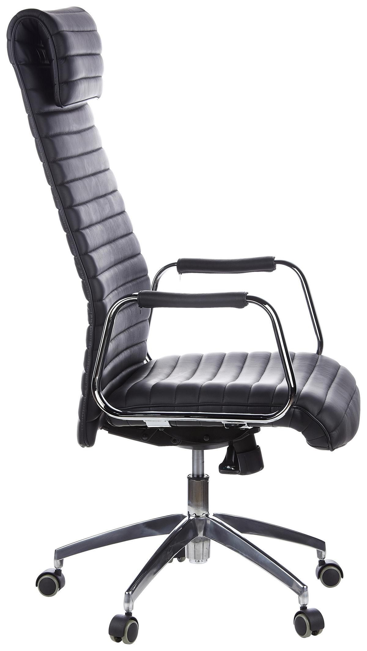 Drehstuhl Aspera 20 Schwarz - Silberfarben/Schwarz, MODERN, Leder/Kunststoff (59/139/50cm) - MID.YOU