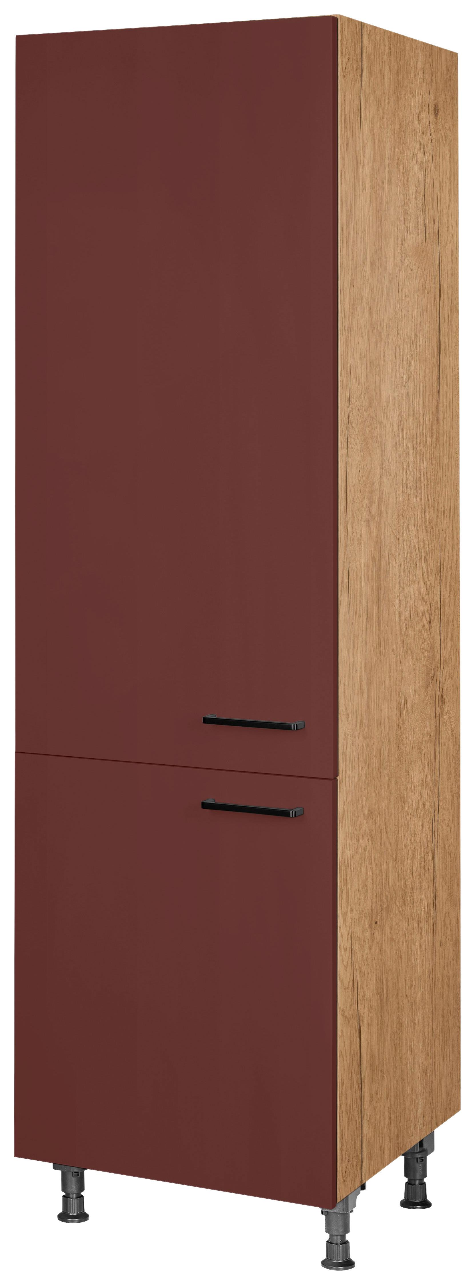 Geschirrschrank Easytouch - Eichefarben/Rot, MODERN, Holzwerkstoff (60/216,6/58cm) - Nobilia