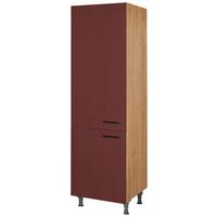 Geschirrschrank Easytouch - Eichefarben/Rot, MODERN, Holzwerkstoff (60/216,6/58cm) - Nobilia