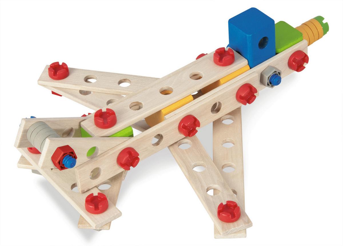 Holzbausteine Hubschrauber 225 Teile ab 6 Jahren - Multicolor, Basics, Holz (14/25/27,50cm) - Simba