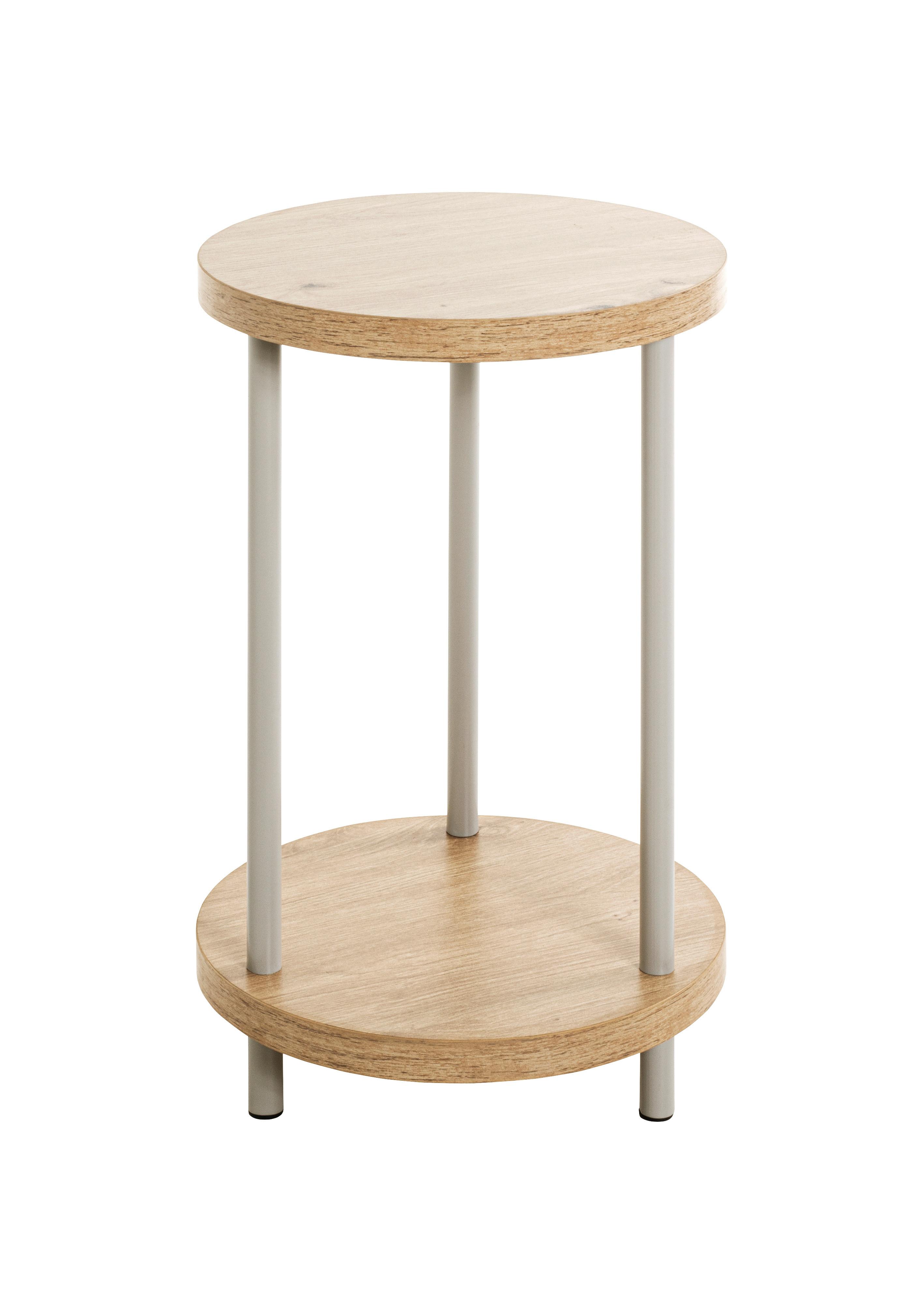 STOLEK NA KVĚTINY IMOLA - barvy dubu/béžová, Trend, kov/kompozitní dřevo (30/50cm)