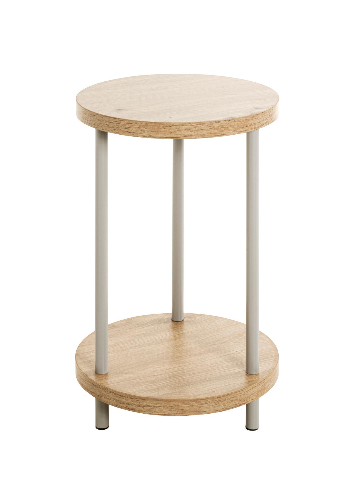 STOLEK NA KVĚTINY IMOLA - barvy dubu/béžová, Trend, kov/kompozitní dřevo (30/50cm)