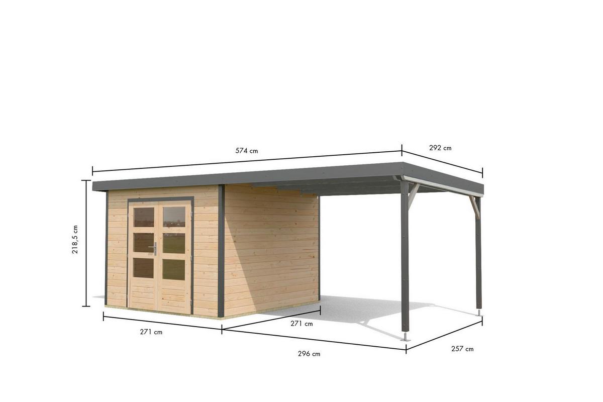 Gartenhaus Aetos 6 A 40135 Aetos 6 A - Fichtefarben/Anthrazit, Basics, Holz/Metall (271/218/271cm)