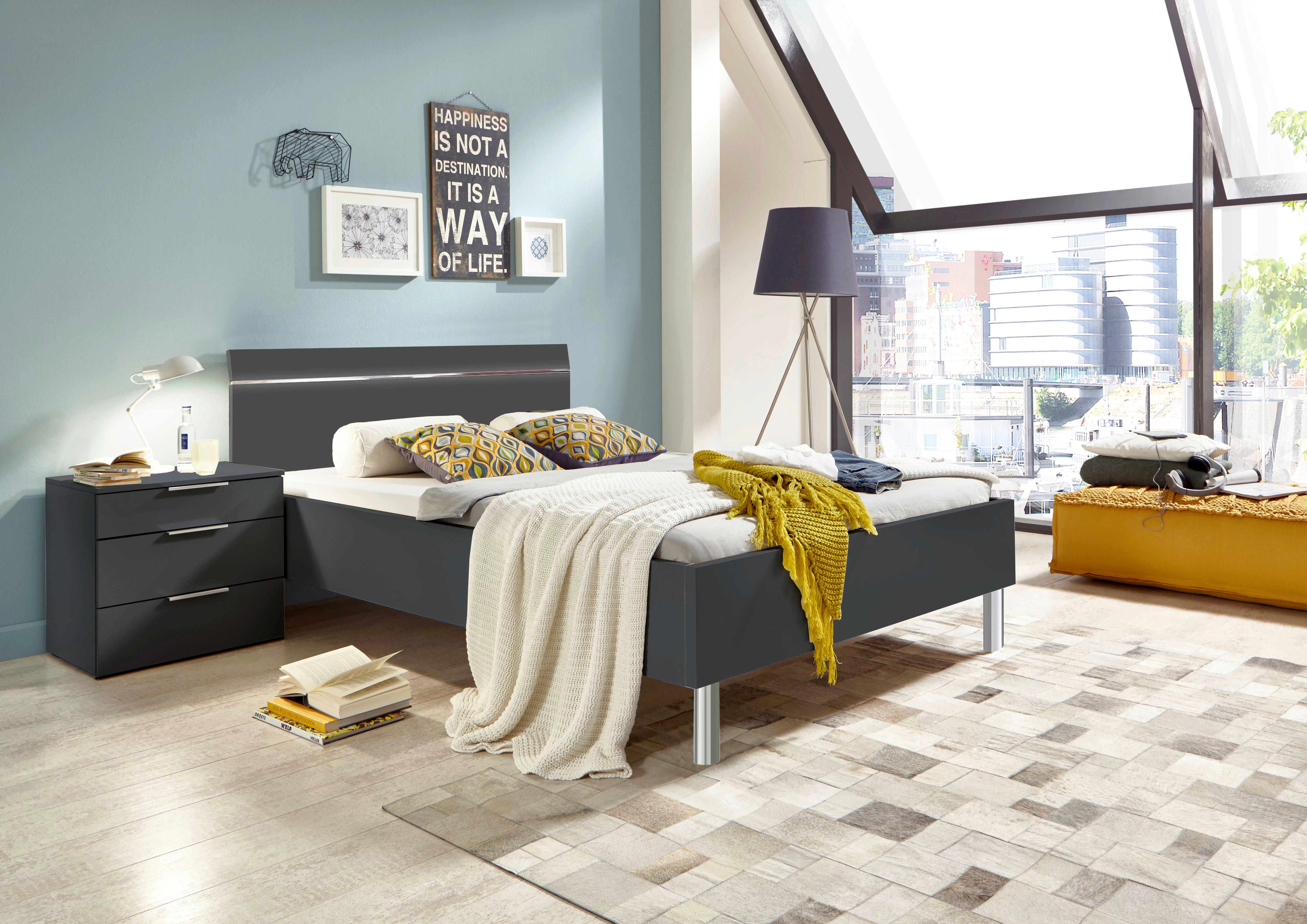 Futónová posteľ LEVEL BEDS A 180/200 cm, grafitová - grafitová, Modern, kompozitné drevo (180/200cm)