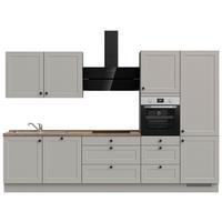 Kuchyňská linka 330 cm, kamenná sivá supermatná - šedá/černá, Moderní, kov/kompozitní dřevo (330cm) - Nobilia