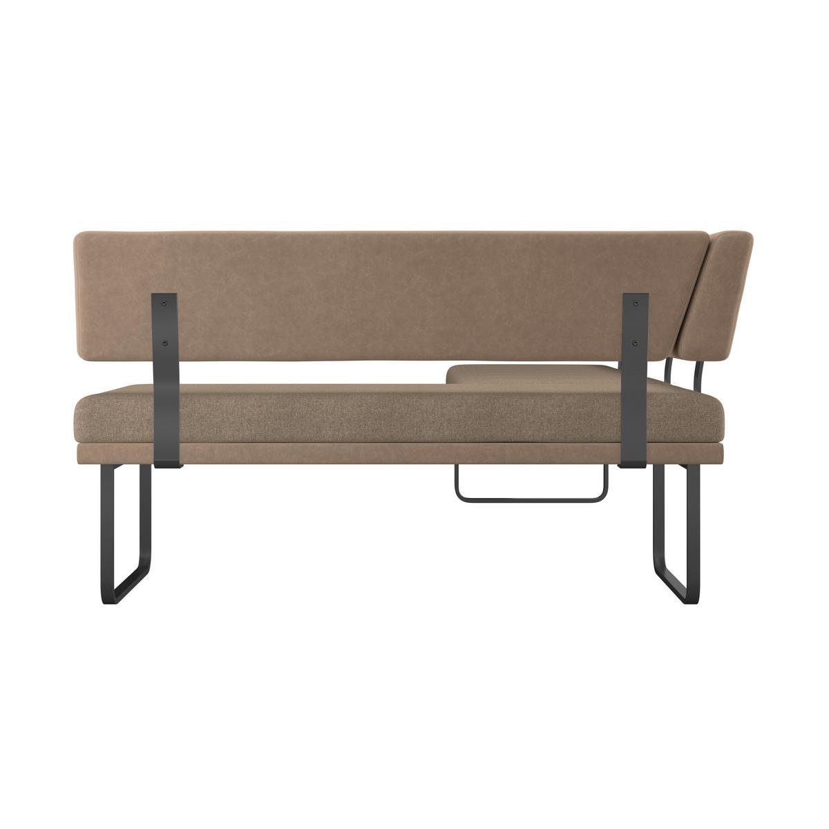 Eckbank Kian Webstoff Braun, S: 233x164cm - Schwarz/Braun, Trend, Textil/Metall (233/164cm)