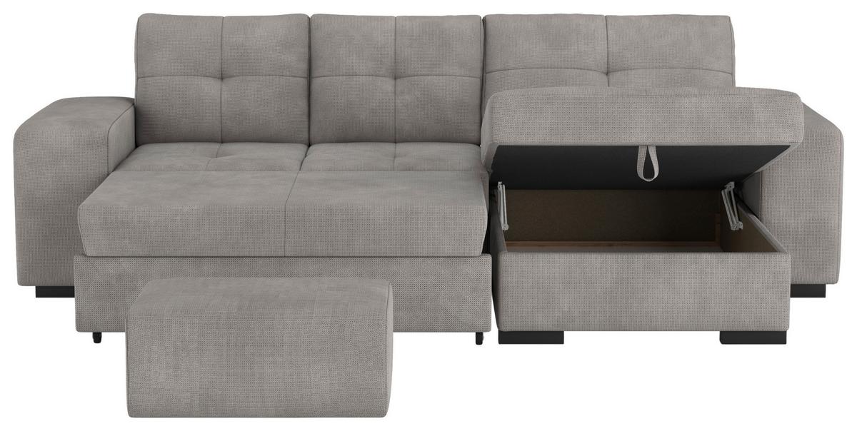 Eckschlafsofa Mattina, Grau S: 268x156 Cm - Schwarz/Grau, MODERN, Textil (268/156cm) - MID.YOU