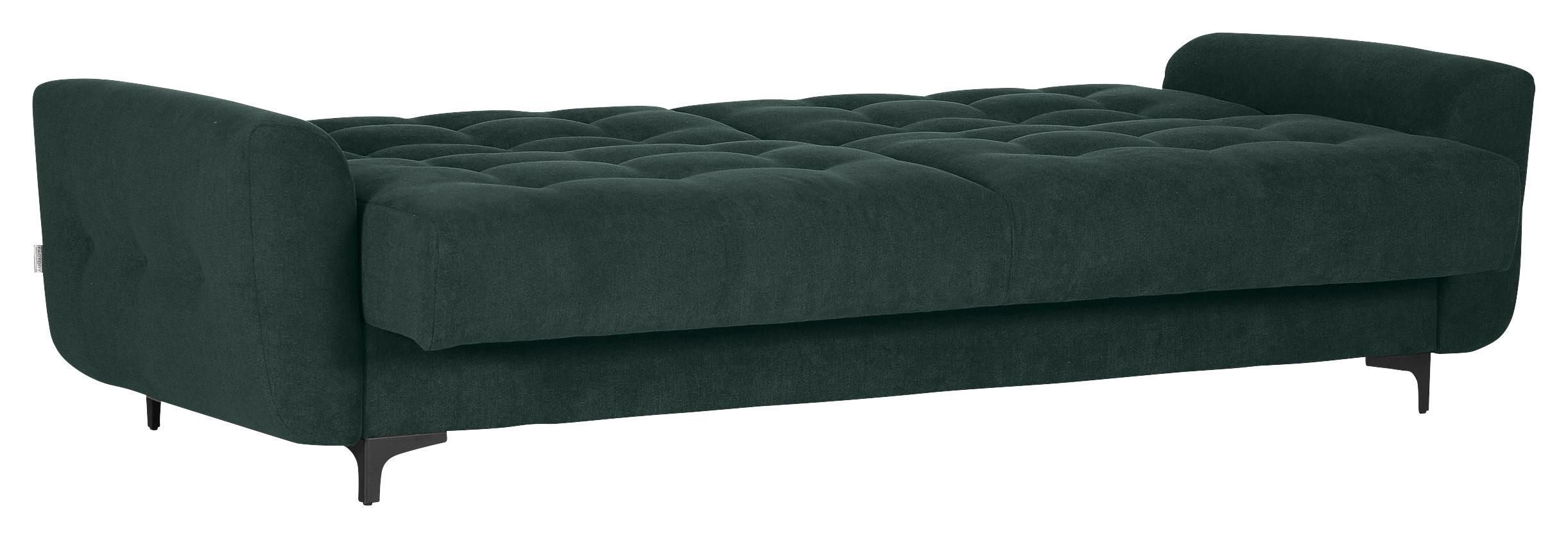 Schlafsofa Morton - Dunkelgrün/Schwarz, KONVENTIONELL, Textil (230/84/95cm) - Livetastic
