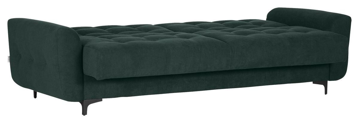 Schlafsofa Morton - Dunkelgrün/Schwarz, KONVENTIONELL, Textil (230/84/95cm) - Livetastic