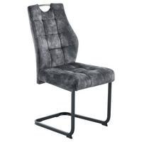 Szánkótalpas Szék Emília - fekete/antracit, Konventionell, textil/fém (43/95/61cm)