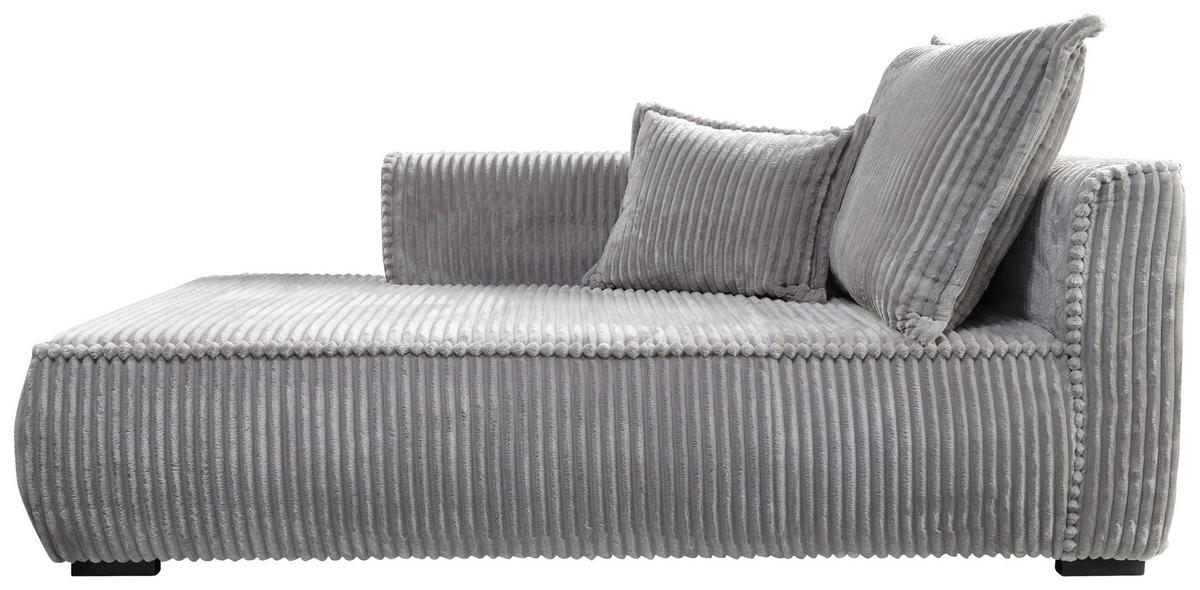 Recamiere Modena Links Hellgrau, B: 208 cm - Hellgrau/Schwarz, Design, Textil (207/75/121cm) - MID.YOU