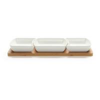 sada misiek na pochutiny TAPAS - 3 - biela, Modern, drevo/keramika (44/16.5/5.5cm) - Modern Living