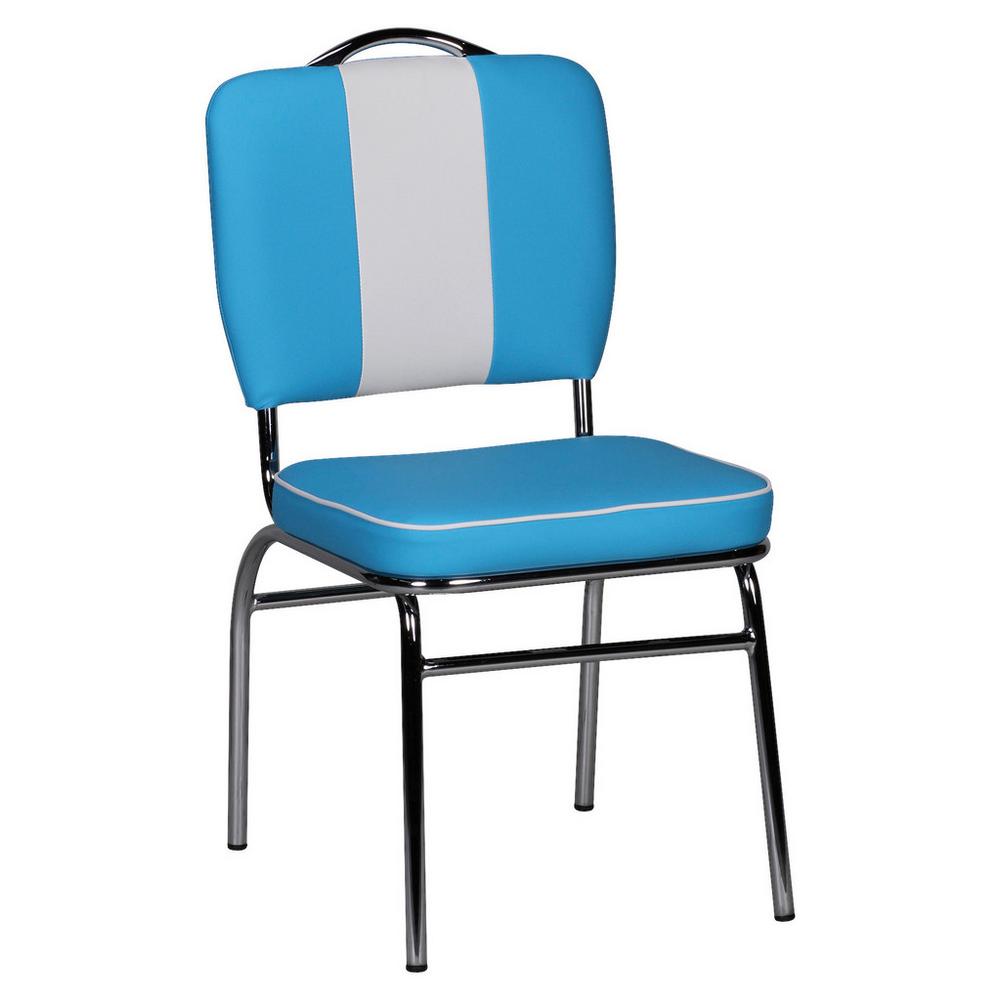 Retro stolička Elivis Modrá/biela