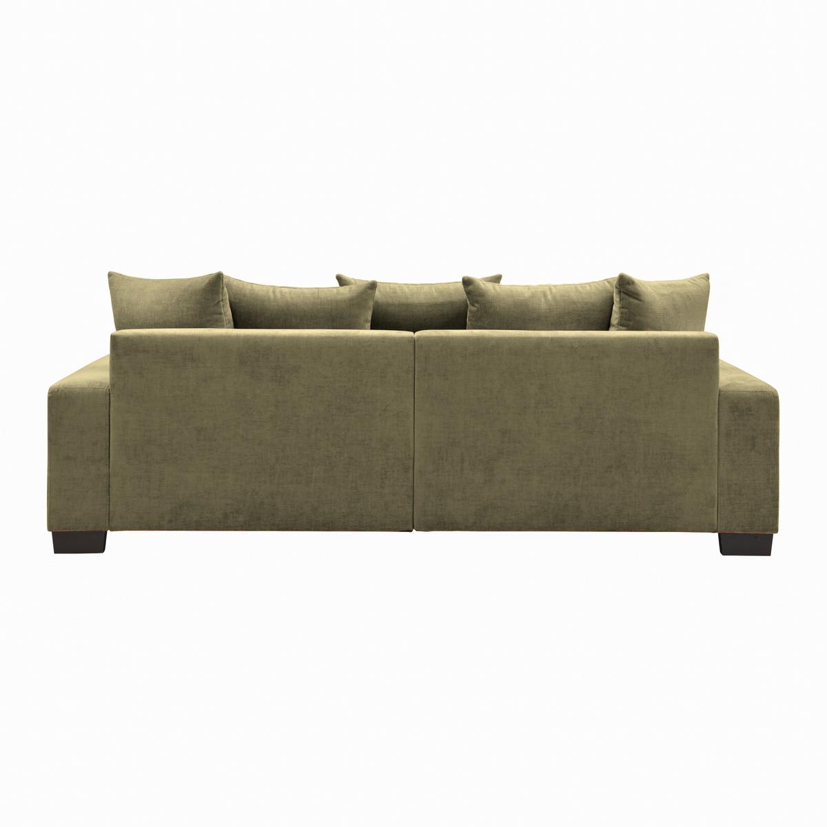Velká pohovka MATTEO, olivově zelená tkanina NANO - černá/olivově zelená, Moderní, dřevo (246/93/124cm)