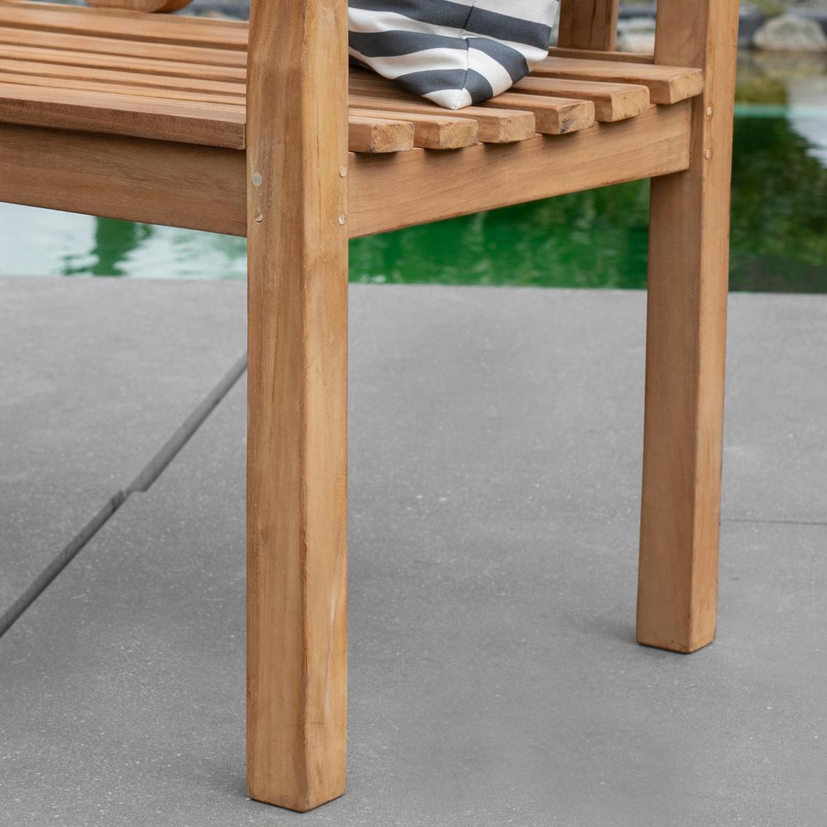 Gartenbank Teakholz 2-Sitzer Woodie - Teakfarben, Basics, Holz (120/89/60cm) - Gardenson