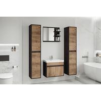 Badmöbel-Set 5-Tlg. Cyprus II B: 120,4 cm Kastanie/Anthrazit - Kastanienfarben/Anthrazit, LIFESTYLE, Keramik/Holzwerkstoff (120,4cm) - P & B