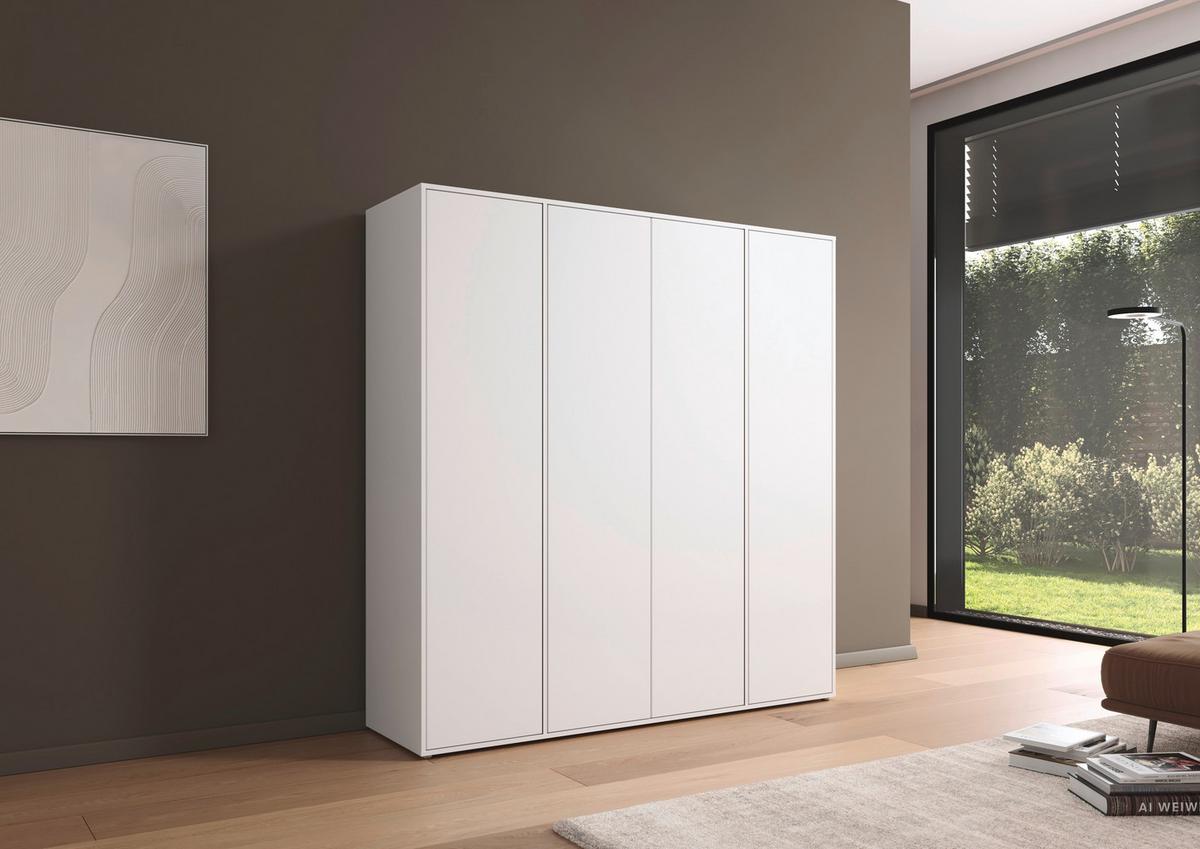 Drehtürenschrank Nabila Weiß B: 187 cm - Weiß, MODERN, Holzwerkstoff (187/194/53cm) - Rauch Möbel