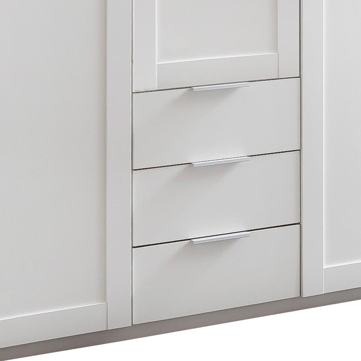 Drehtürenschrank Mit Laden 135cm Nadja, Weiß - KONVENTIONELL, Holzwerkstoff (135/210/58cm) - MID.YOU